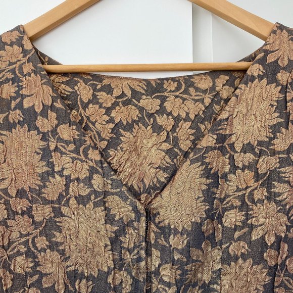 Vintage 50s Metallic Brocade Dress (I Magnin & Co) - Picture 3 of 5